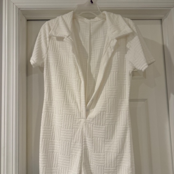 LouVasabuce Women Orange Stripe Playsuit Summer Knit Short Sleeve V Neck Romper - Picture 2 of 2